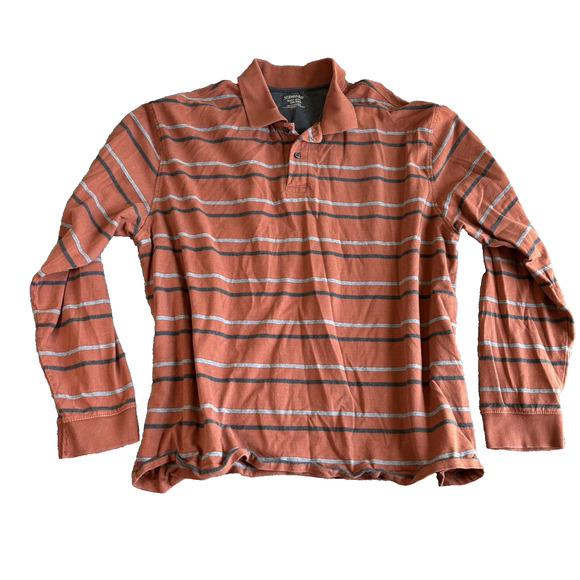 St Johns‎ Bay Sueded Jersey Mens Orange and Gray Long Sleeve - Size XXL - Picture 1 of 6
